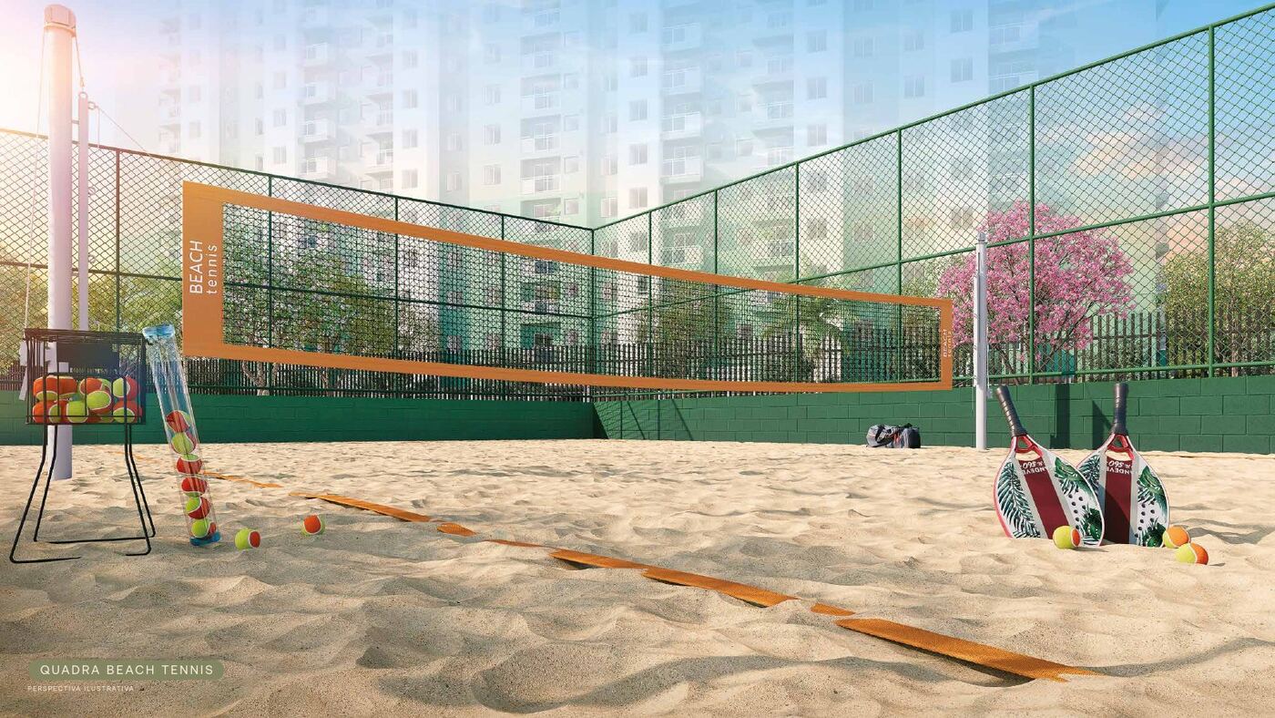 Quadra beach tennis do Residencial Dona Ivone Lara