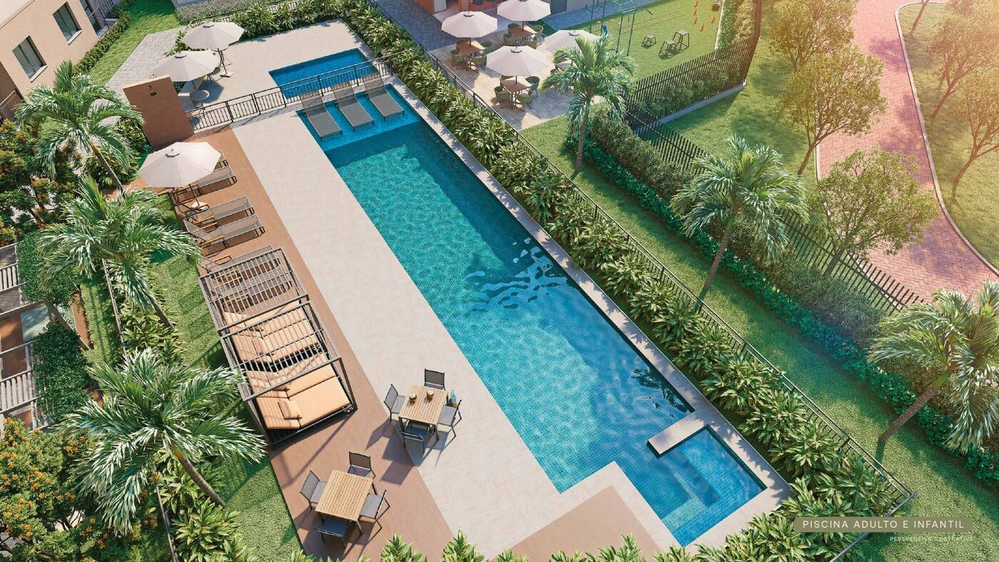 Piscina adulto e infantil do Residencial Dona Ivone Lara